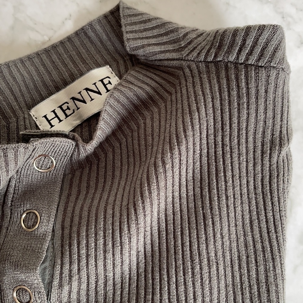 HENNE | Argo Rib Top in Ink Grey - Picture 6 of 7